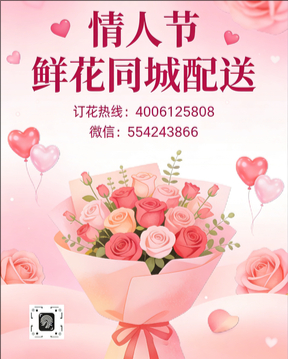 包头土默特右旗情人节鲜花同城配送